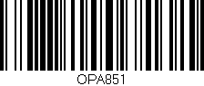 Código de barras (EAN, GTIN, SKU, ISBN): 'OPA851'