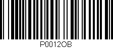 Código de barras (EAN, GTIN, SKU, ISBN): 'P0012OB'
