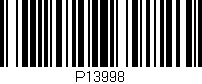 Código de barras (EAN, GTIN, SKU, ISBN): 'P13998'
