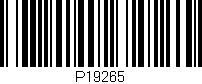 Código de barras (EAN, GTIN, SKU, ISBN): 'P19265'