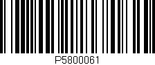 Código de barras (EAN, GTIN, SKU, ISBN): 'P5800061'
