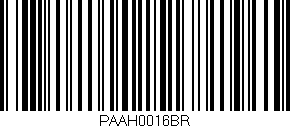 Código de barras (EAN, GTIN, SKU, ISBN): 'PAAH0016BR'