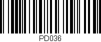 Código de barras (EAN, GTIN, SKU, ISBN): 'PD036'