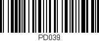 Código de barras (EAN, GTIN, SKU, ISBN): 'PD039'