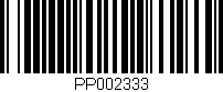 Código de barras (EAN, GTIN, SKU, ISBN): 'PP002333'