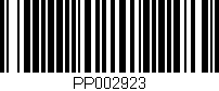 Código de barras (EAN, GTIN, SKU, ISBN): 'PP002923'