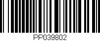Código de barras (EAN, GTIN, SKU, ISBN): 'PP039802'