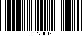 Código de barras (EAN, GTIN, SKU, ISBN): 'PPG-J007'