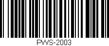 Código de barras (EAN, GTIN, SKU, ISBN): 'PWS-2003'