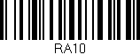 Código de barras (EAN, GTIN, SKU, ISBN): 'RA10'