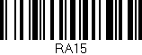 Código de barras (EAN, GTIN, SKU, ISBN): 'RA15'