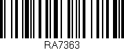 Código de barras (EAN, GTIN, SKU, ISBN): 'RA7363'