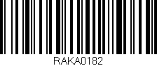 Código de barras (EAN, GTIN, SKU, ISBN): 'RAKA0182'