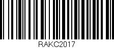 Código de barras (EAN, GTIN, SKU, ISBN): 'RAKC2017'