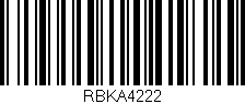 Código de barras (EAN, GTIN, SKU, ISBN): 'RBKA4222'