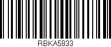 Código de barras (EAN, GTIN, SKU, ISBN): 'RBKA5833'