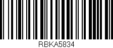 Código de barras (EAN, GTIN, SKU, ISBN): 'RBKA5834'