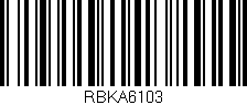 Código de barras (EAN, GTIN, SKU, ISBN): 'RBKA6103'