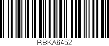 Código de barras (EAN, GTIN, SKU, ISBN): 'RBKA6452'