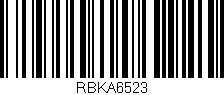 Código de barras (EAN, GTIN, SKU, ISBN): 'RBKA6523'