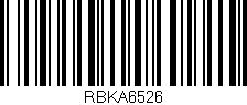 Código de barras (EAN, GTIN, SKU, ISBN): 'RBKA6526'