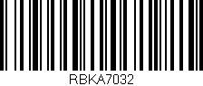 Código de barras (EAN, GTIN, SKU, ISBN): 'RBKA7032'