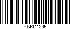Código de barras (EAN, GTIN, SKU, ISBN): 'RBKD1385'