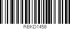 Código de barras (EAN, GTIN, SKU, ISBN): 'RBKD1458'