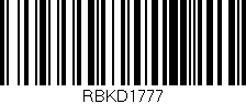 Código de barras (EAN, GTIN, SKU, ISBN): 'RBKD1777'