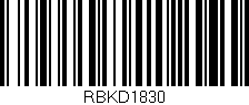 Código de barras (EAN, GTIN, SKU, ISBN): 'RBKD1830'