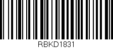 Código de barras (EAN, GTIN, SKU, ISBN): 'RBKD1831'