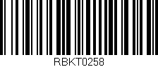 Código de barras (EAN, GTIN, SKU, ISBN): 'RBKT0258'