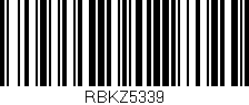 Código de barras (EAN, GTIN, SKU, ISBN): 'RBKZ5339'