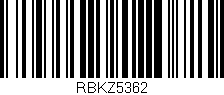Código de barras (EAN, GTIN, SKU, ISBN): 'RBKZ5362'