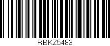 Código de barras (EAN, GTIN, SKU, ISBN): 'RBKZ5483'