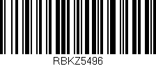 Código de barras (EAN, GTIN, SKU, ISBN): 'RBKZ5496'