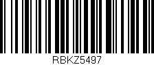 Código de barras (EAN, GTIN, SKU, ISBN): 'RBKZ5497'