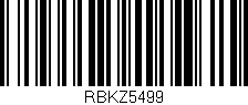 Código de barras (EAN, GTIN, SKU, ISBN): 'RBKZ5499'