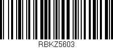 Código de barras (EAN, GTIN, SKU, ISBN): 'RBKZ5603'