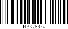 Código de barras (EAN, GTIN, SKU, ISBN): 'RBKZ5674'