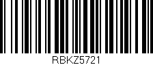 Código de barras (EAN, GTIN, SKU, ISBN): 'RBKZ5721'