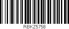 Código de barras (EAN, GTIN, SKU, ISBN): 'RBKZ5758'