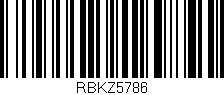 Código de barras (EAN, GTIN, SKU, ISBN): 'RBKZ5786'