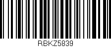 Código de barras (EAN, GTIN, SKU, ISBN): 'RBKZ5839'