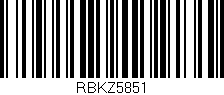 Código de barras (EAN, GTIN, SKU, ISBN): 'RBKZ5851'