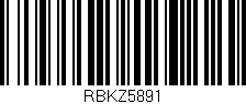 Código de barras (EAN, GTIN, SKU, ISBN): 'RBKZ5891'