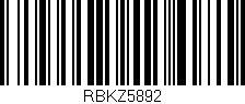 Código de barras (EAN, GTIN, SKU, ISBN): 'RBKZ5892'