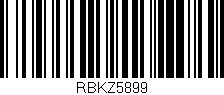 Código de barras (EAN, GTIN, SKU, ISBN): 'RBKZ5899'