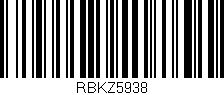 Código de barras (EAN, GTIN, SKU, ISBN): 'RBKZ5938'