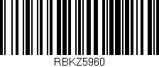 Código de barras (EAN, GTIN, SKU, ISBN): 'RBKZ5960'